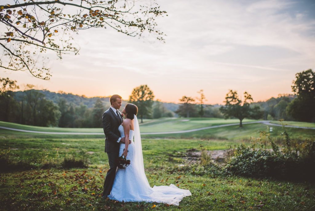 bride groom on devou golf course covington
