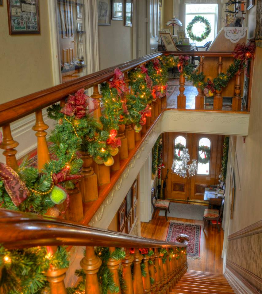 Promont House in Milford, OH decorated for Christmas