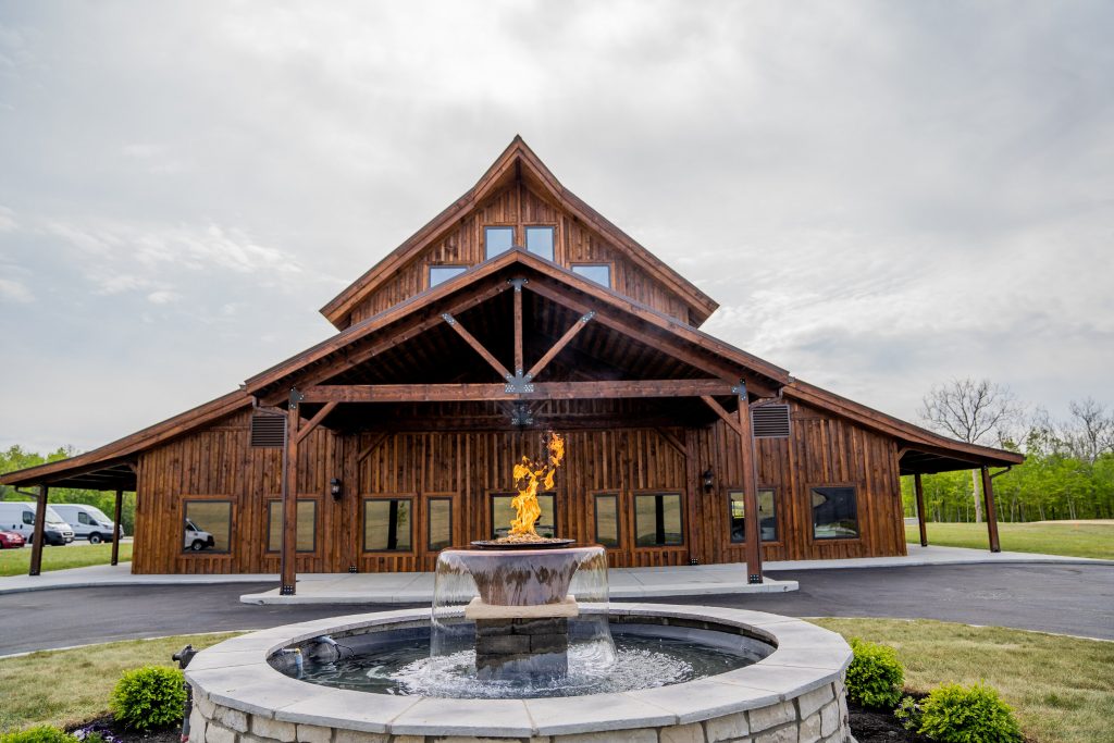 Hanover Reserve building and fountain